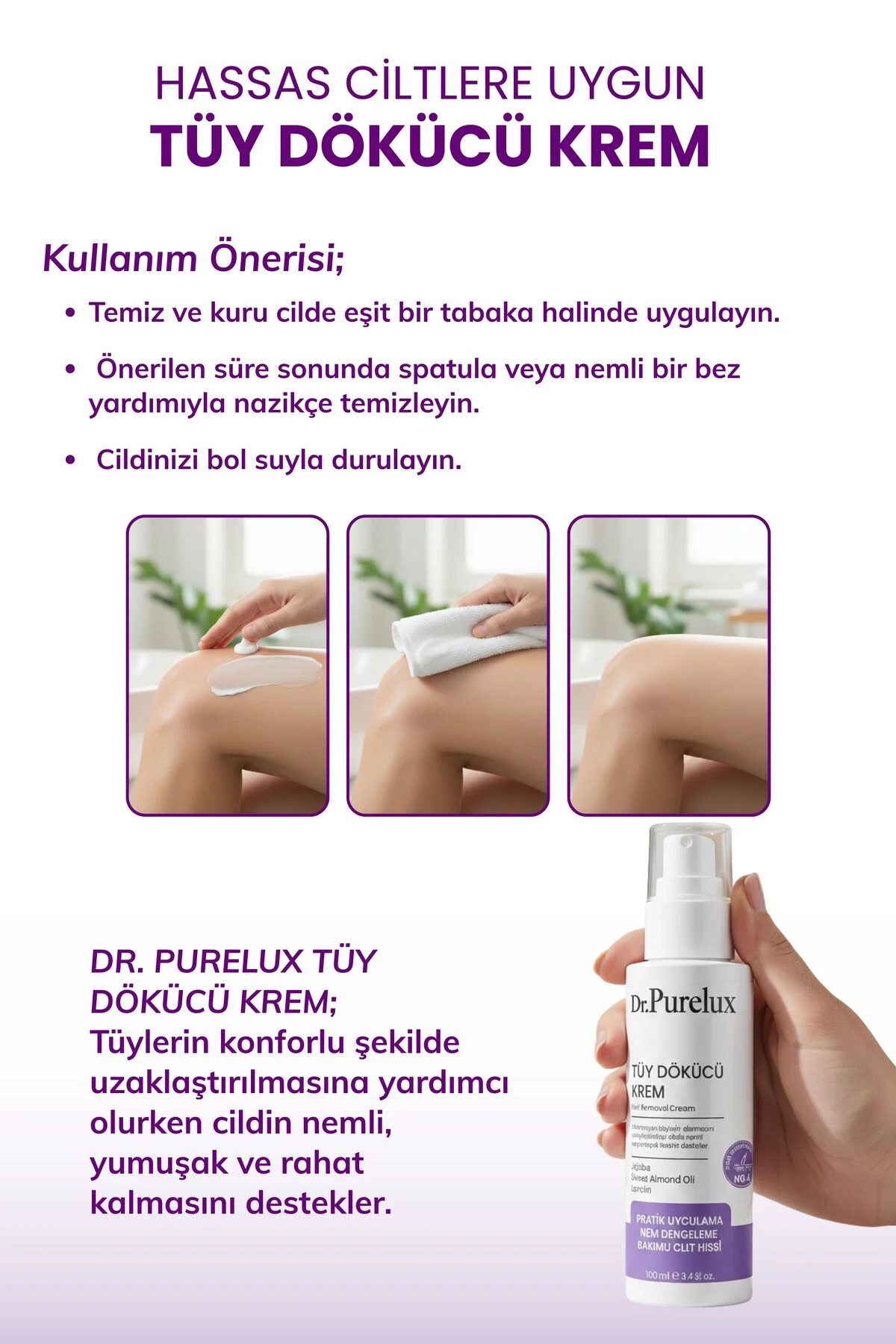 Tüy Dökücü Krem – Hassas Ciltlere Uygun Yumuşak ve Konforlu Tüy B