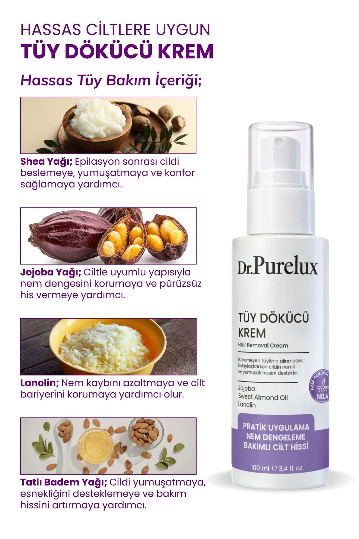 Tüy Dökücü Krem – Hassas Ciltlere Uygun Yumuşak ve Konforlu Tüy B