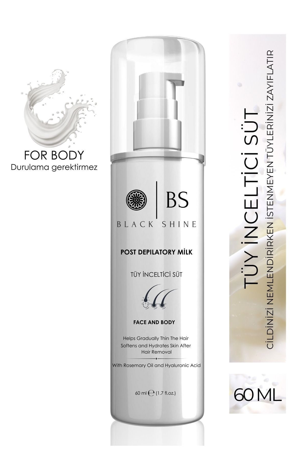 Black Shine Bs Tüy İnceltici Ve Nemlendirici Süt İsirgan Otu & Hyaluronik Asit Özlü 60 Ml