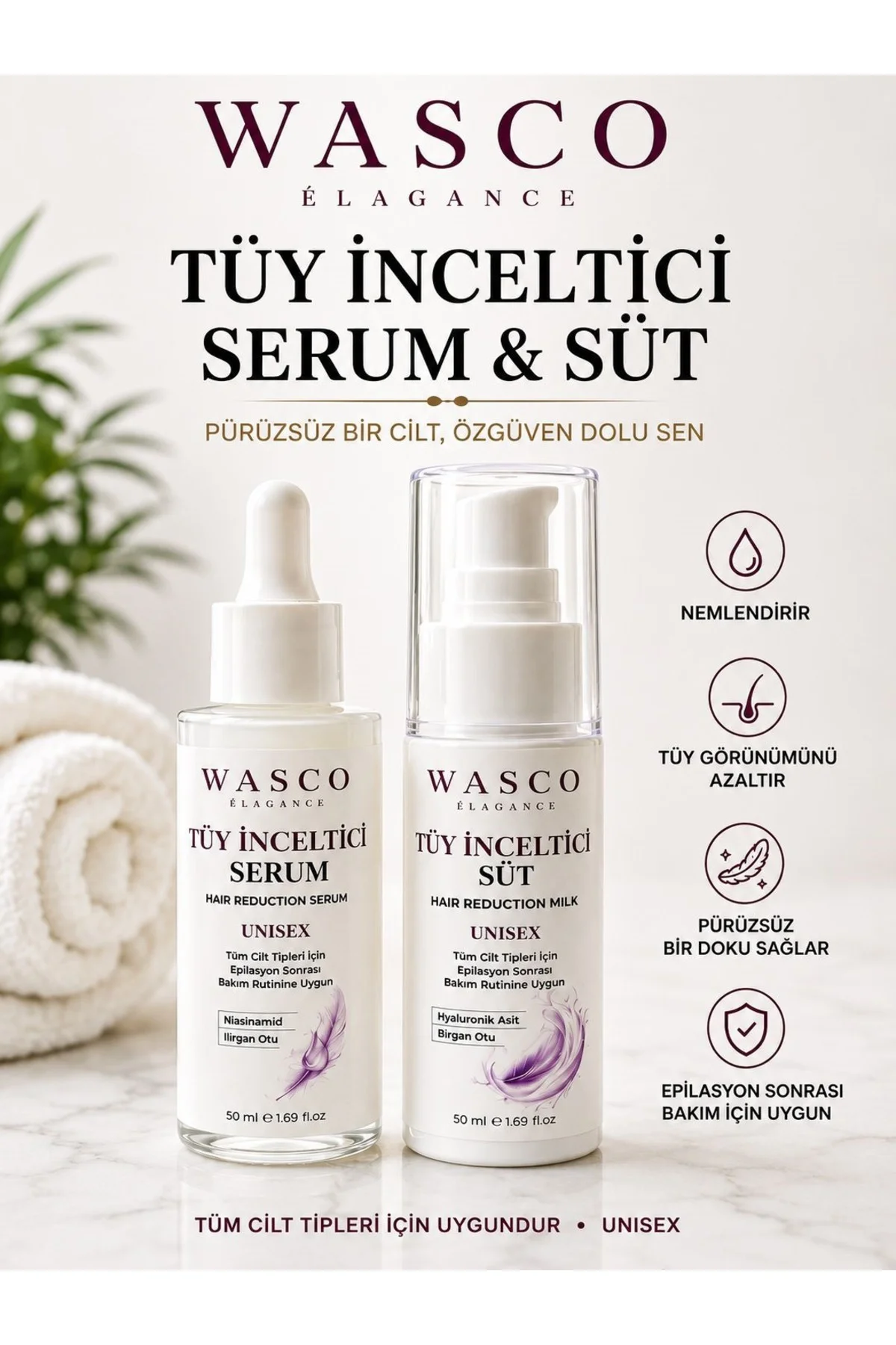 Tüy Serum & Tüy Süt 2'li Set 50 ml + 50 ml | Epilasyon Sonrası Ba
