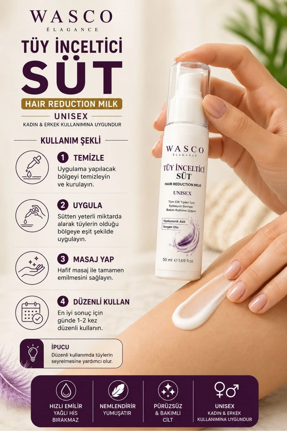 Tüy Süt 2'li Set 50 ml + 50 ml | Epilasyon Sonrası Tüy Azaltıcı |