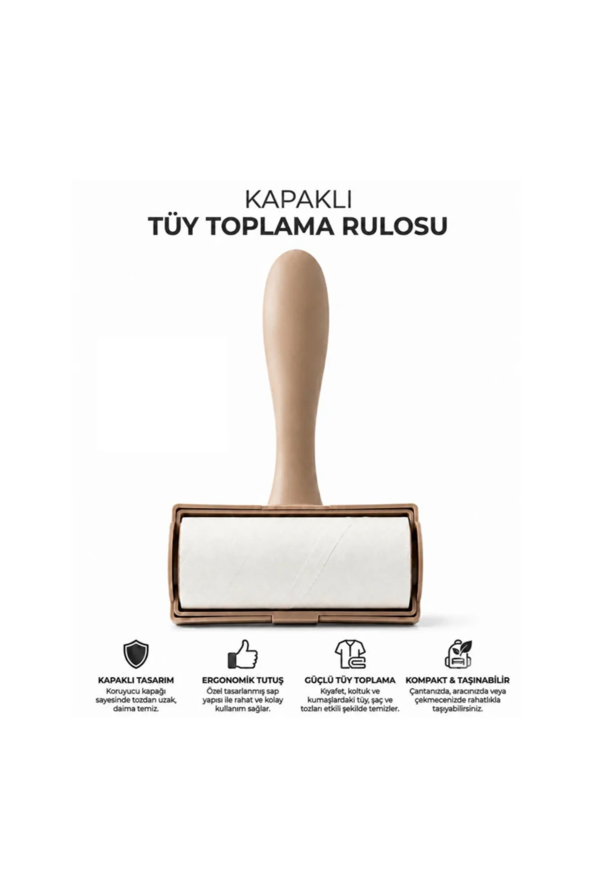 Tüy Toplama Rulosu - Kapaklı - Ergonomik - Taşınabilir - Görsel 2