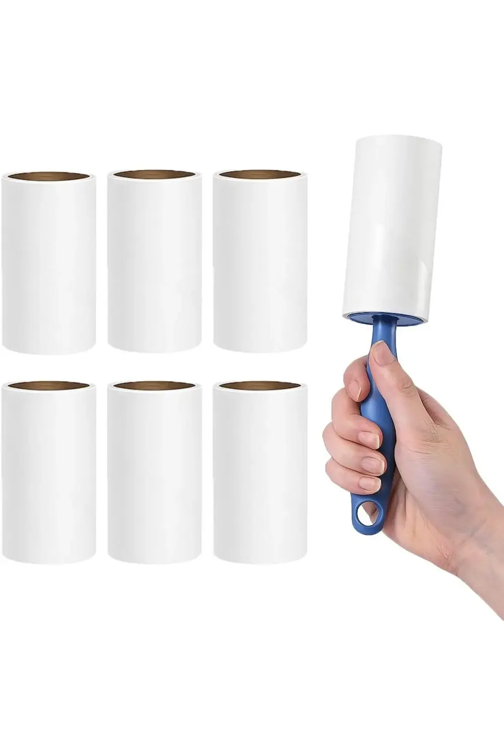 Tüy Toplayıcı Set – 1 Sap + 6 Rulo – Toplam 360 Yaprak – Kedi Köp