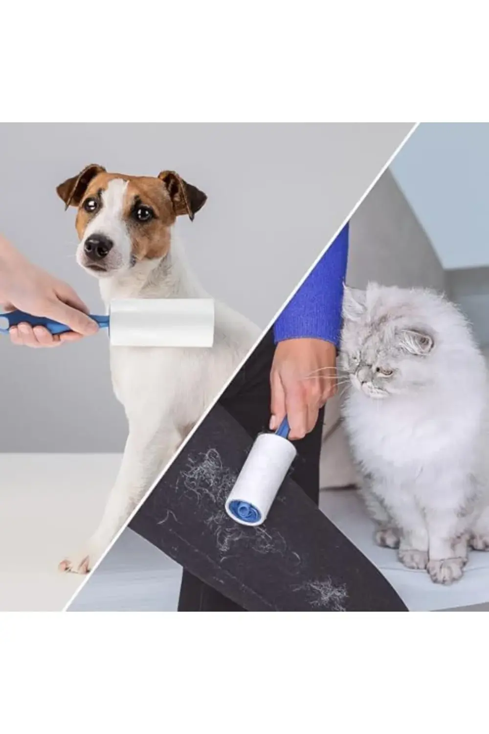 Tüy Toplayıcı Set – 1 Sap + 6 Rulo – Toplam 360 Yaprak – Kedi Köp