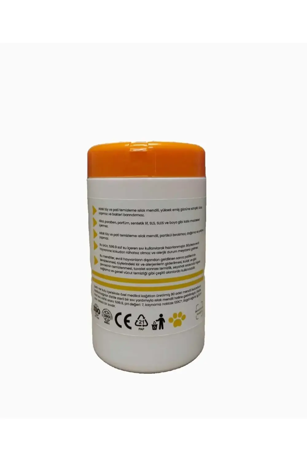 Adak Tüy Ve Pati Temizleme İslak Mendili 80'Li