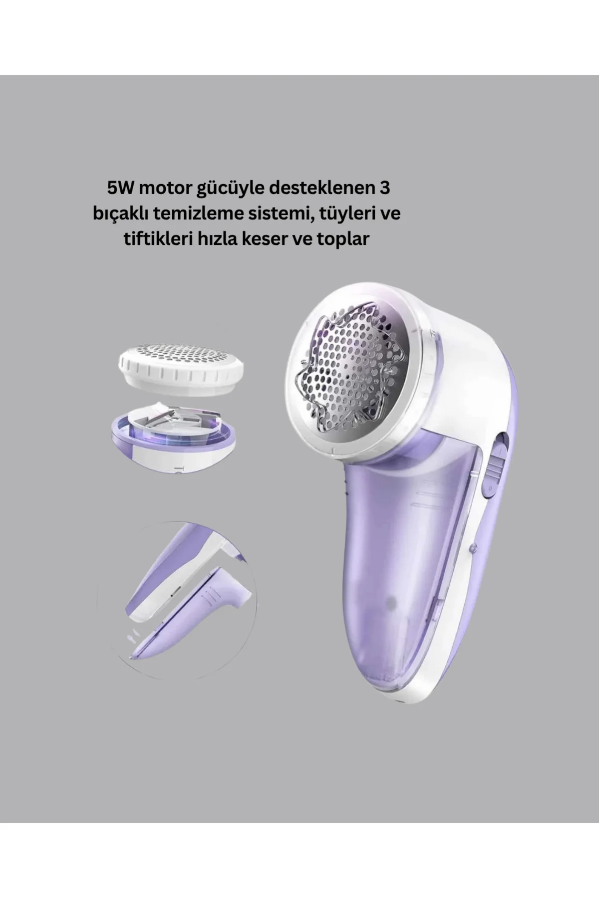 Tüy ve Tiftik Temizleyici – 3 Bıçaklı, 200ml Kapasiteli