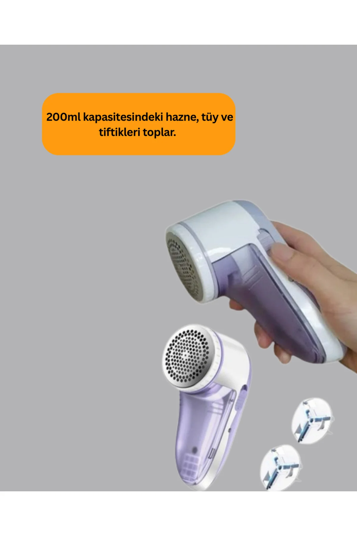 Tüy ve Tiftik Temizleyici – 3 Bıçaklı, 200ml Kapasiteli - Lisinya
