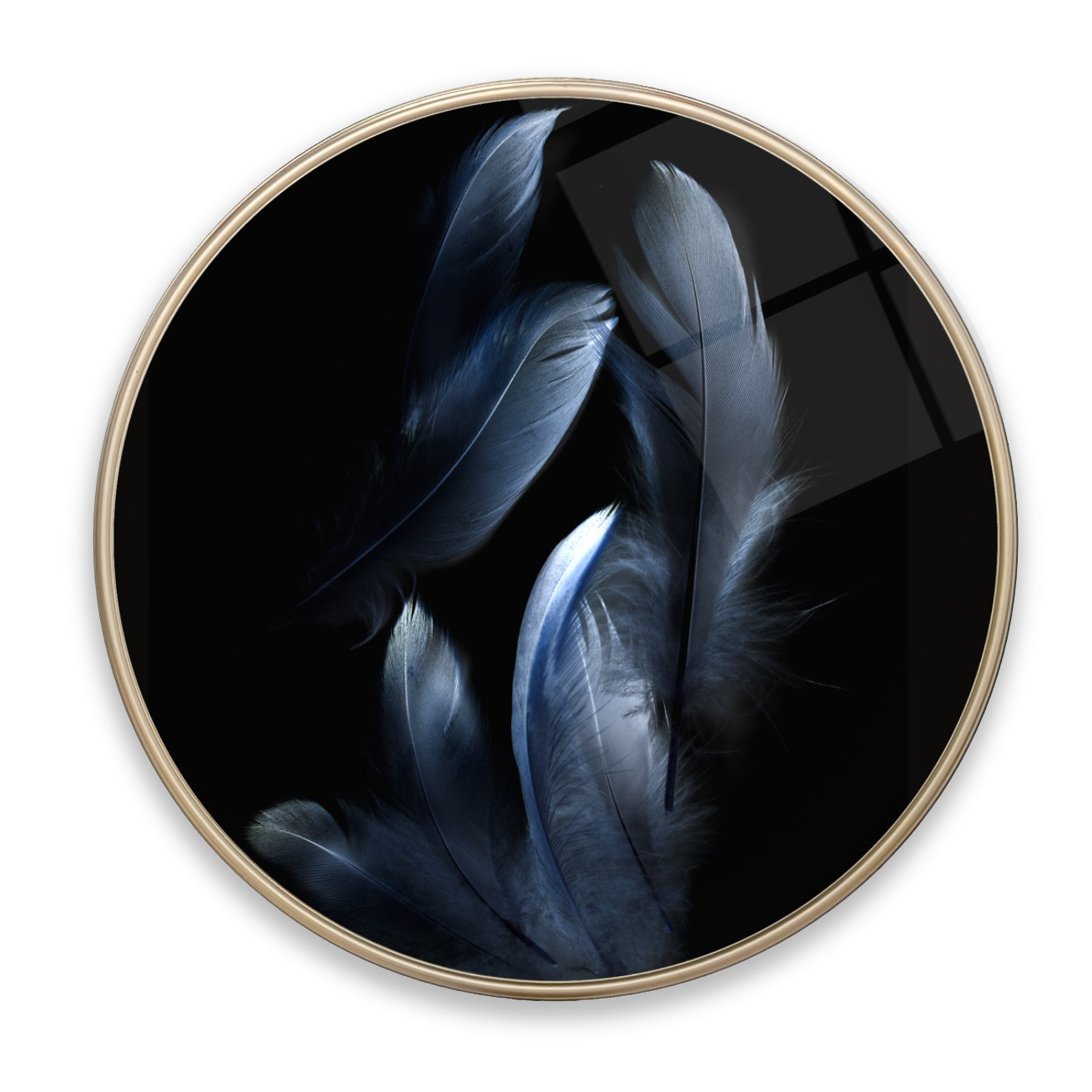 Pi Dekorasyon Tüyler Yuvarlak Cam Tablo | Hediyelik, Dekoratif, Ofis, Mutfak 