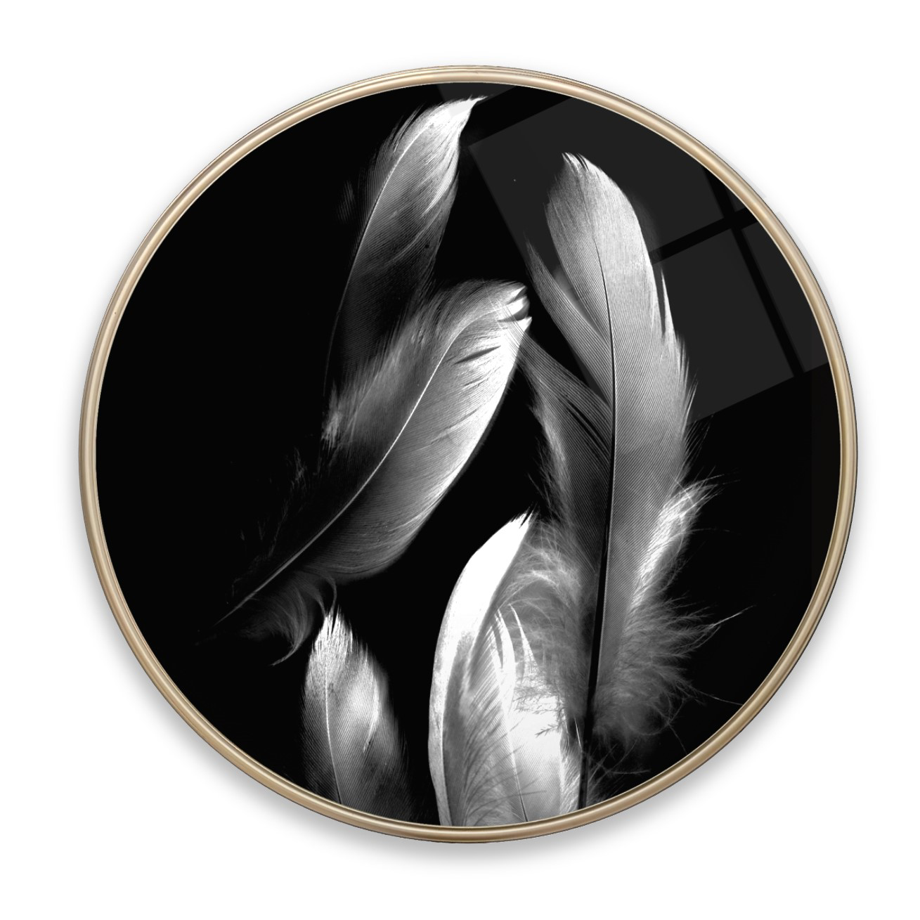 Pi Dekorasyon Tüyler Yuvarlak Cam Tablo | Hediyelik, Dekoratif, Ofis, Mutfak 