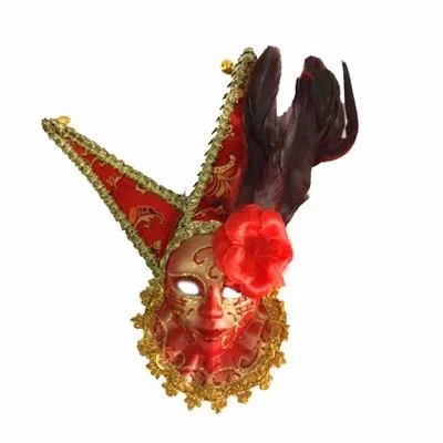 Tüylü Dekoratif Seramik Maske Kırmızı - Duvar Dekorasyonu İçin El Yapımı Sanat Eseri Tüylü Dekoratif Seramik Maske Kırmızı - Duvar Dekorasyonu İçin El Yapımı Sanat Eseri
