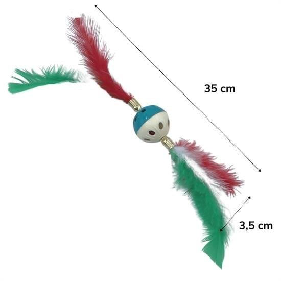 Tüylü Püsküllü Kedi Oyuncağı Dikkat Çekici Renkli Sevimli Evcil H