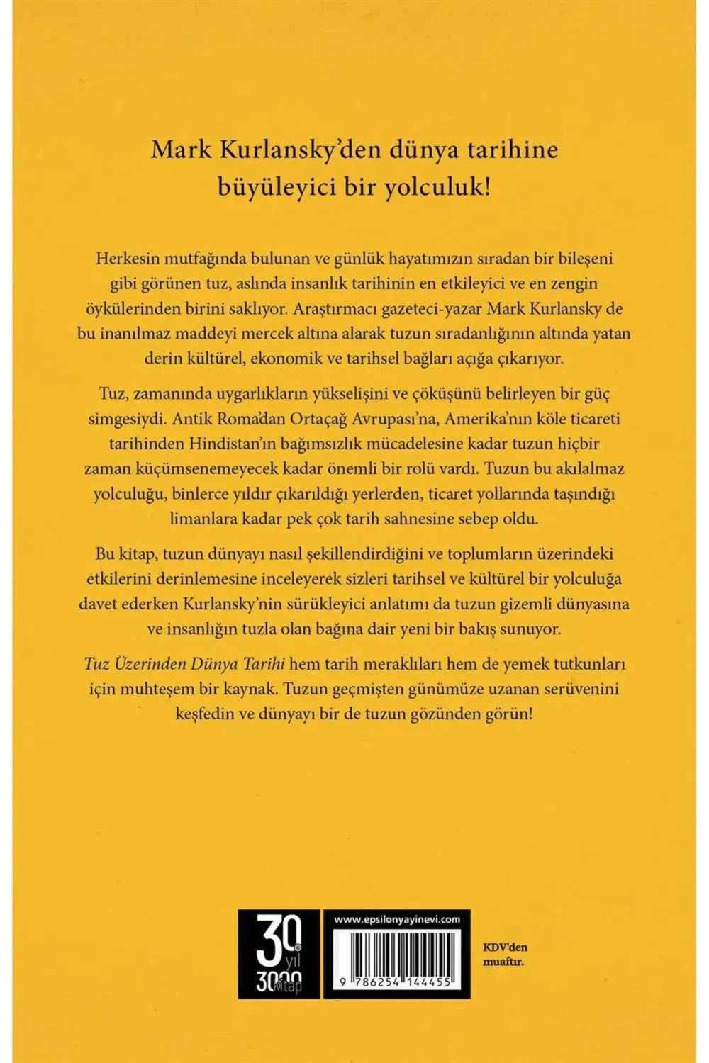 Tuz Üzerinden Dünya Tarihi Mark Kurlansky