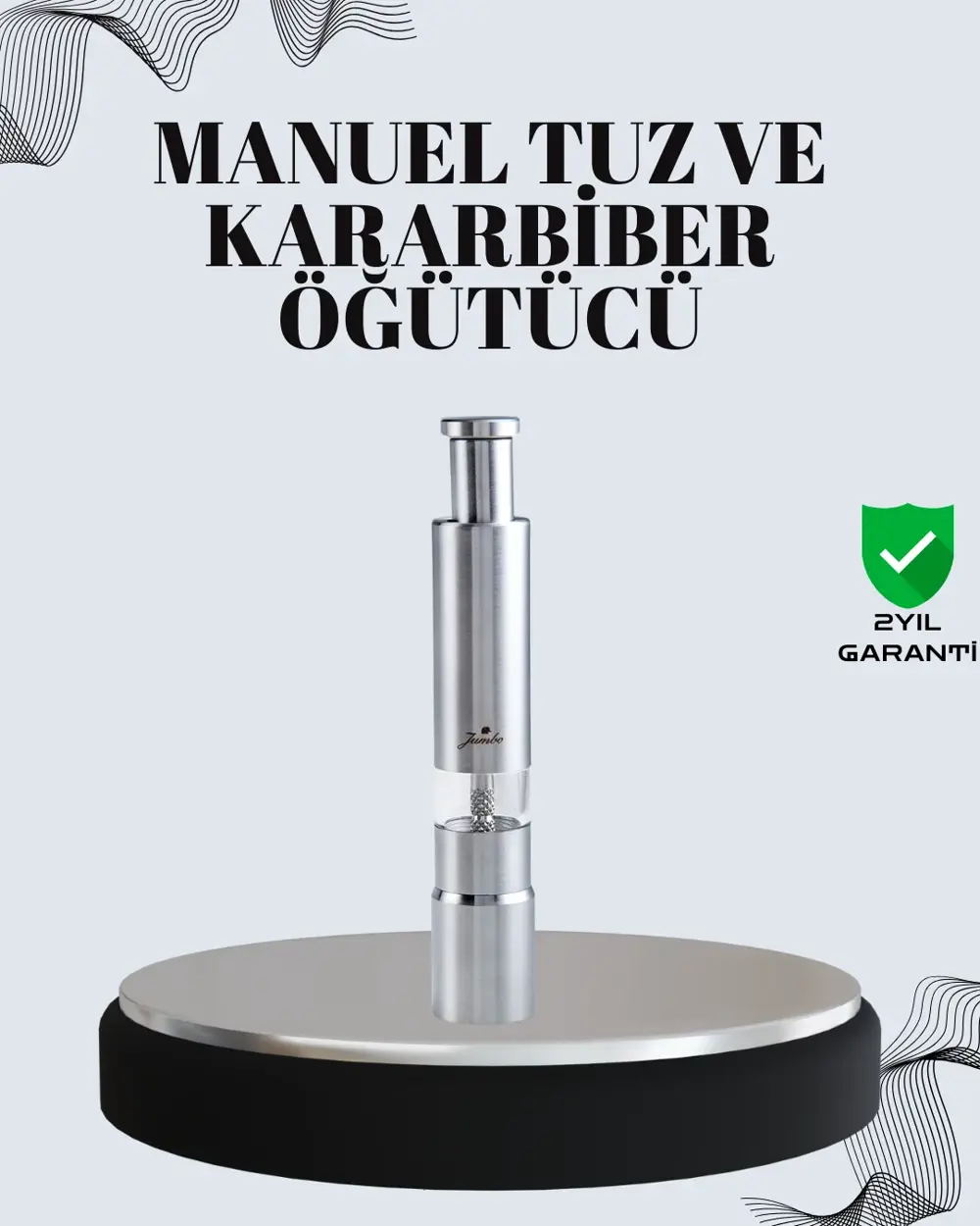 Tuz ve Kararbiber Öğütücü - Şeffaf Akrilik Hazne