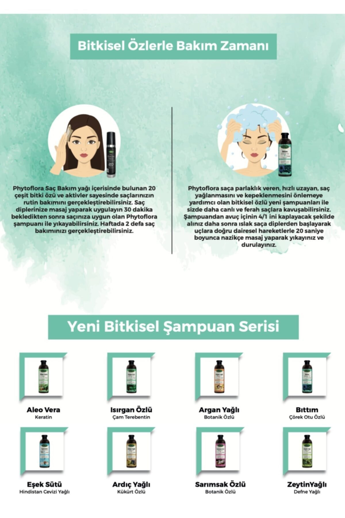 Phytoflora Tuzsuz Dökülen Ve Kepekli Saçlara Özel Bıttım Özlü Bitkisel Şampu