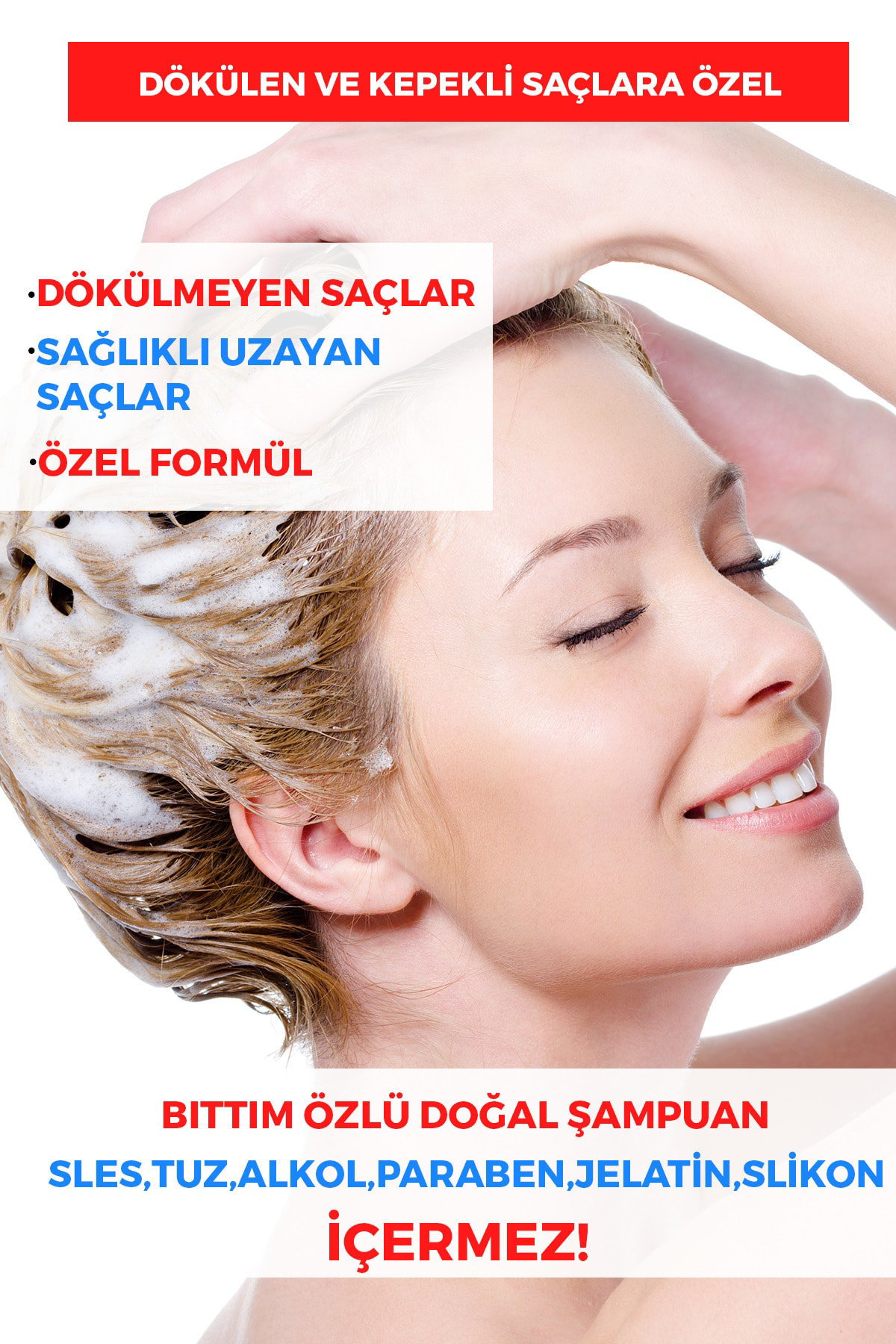 Tuzsuz Dökülen Ve Kepekli Saçlara Özel Bıttım Özlü Bitkisel Şampu