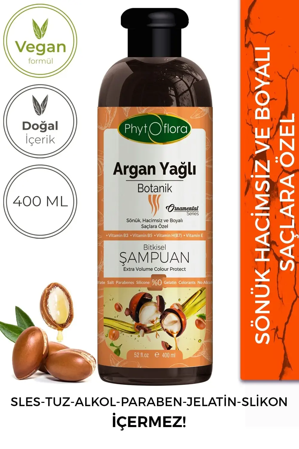 Tuzsuz Hassas Sönük Hacimsiz Ve Boyalı Saçlara Özel Argan Yağlı B