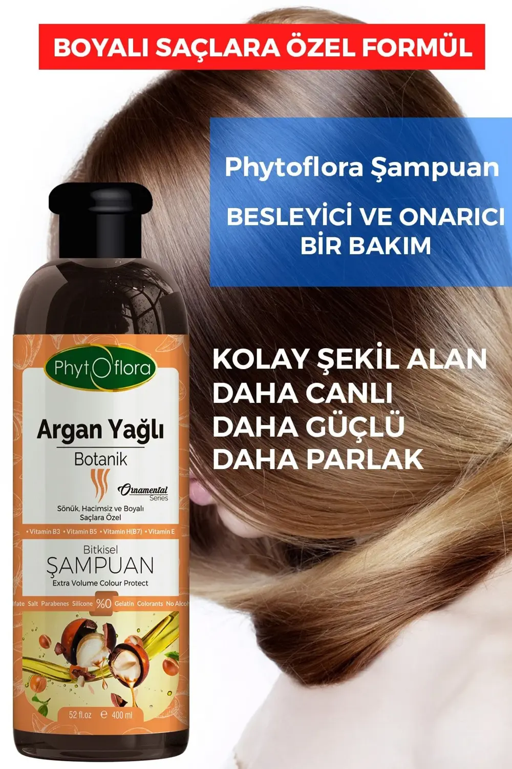 Tuzsuz Hassas Sönük Hacimsiz Ve Boyalı Saçlara Özel Argan Yağlı B