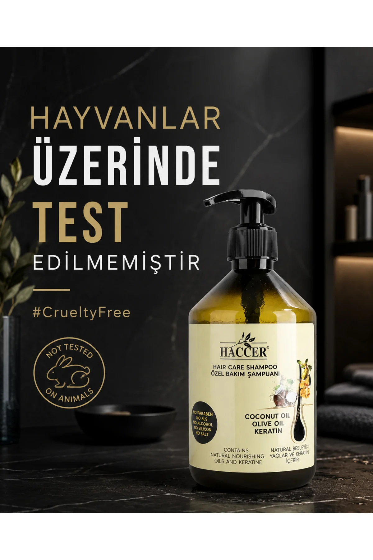Tuzsuz Sülfatsız Parabensiz Zeytinyağı Hindistan Cevizi Keratin Ş