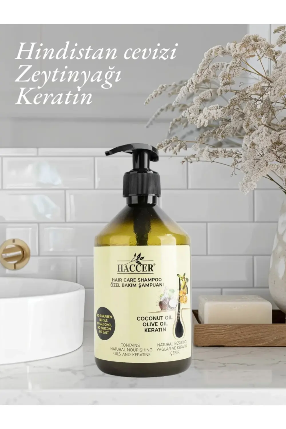 Tuzsuz Sülfatsız Parabensiz Zeytinyağı Hindistan Cevizi Keratin Ş