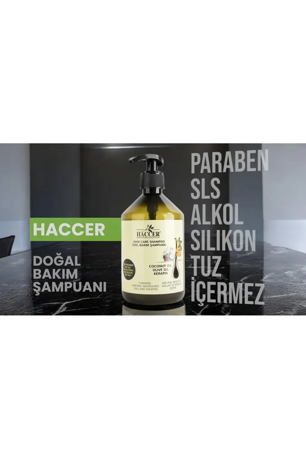 Tuzsuz Sülfatsız Parabensiz Zeytinyağı Hindistan Cevizi Keratin Ş