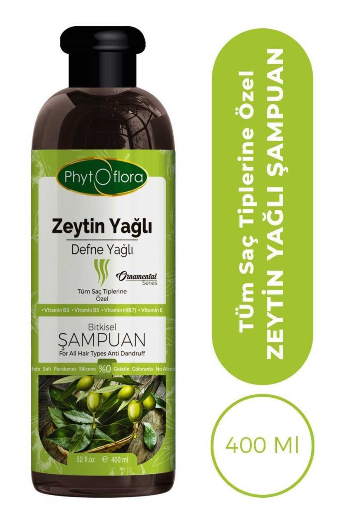 Phytoflora Tuzsuz Tüm Saç Tiplerine Özel Zeytinyağlı Bitkisel Şampuan 400 Ml