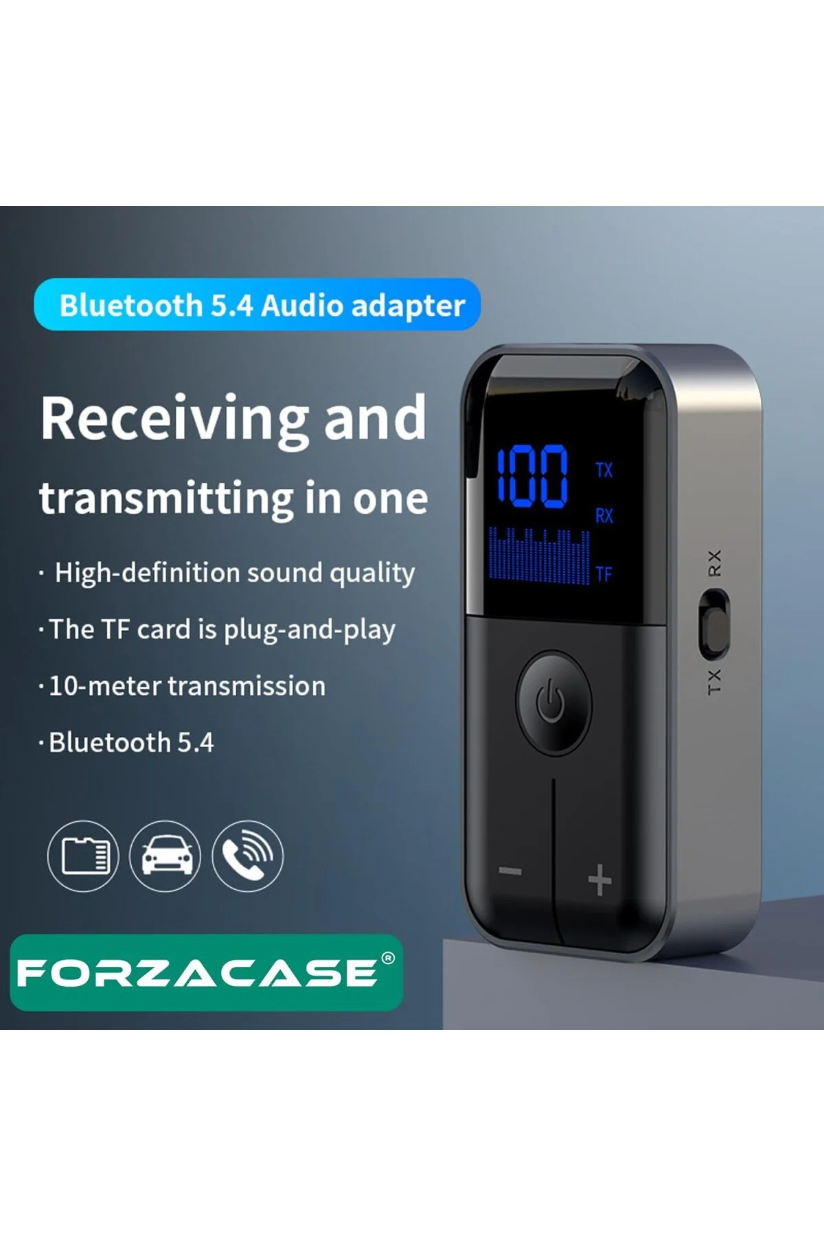 TV, Araç, Bilgisayar Uyumlu 2in1 Aux Bluetooth 5.4 TF Kartlı Kabl