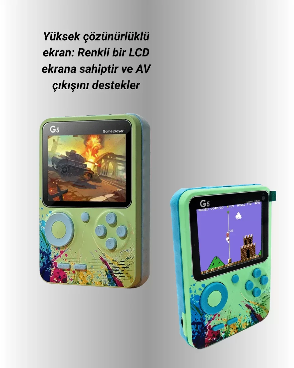 TV Bağlantılı 500 Oyunlu Mini Gameboy Konsol - Retro Eğlence ve Modern Bağlantı