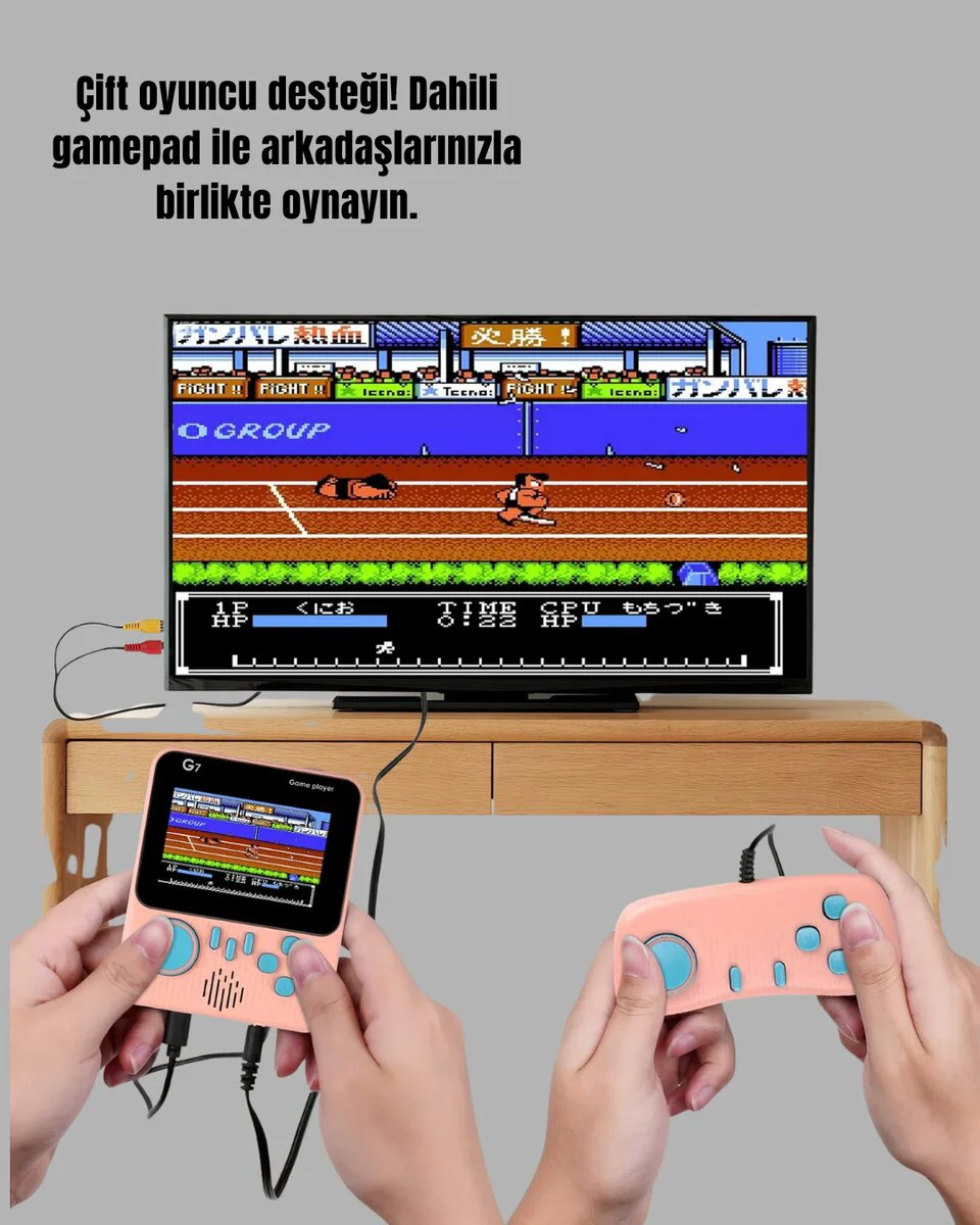 TV Bağlantılı Çift Oyunculu Şarjlı Retro Gamepad Seti - Retro Oyun Kontrolcüsü