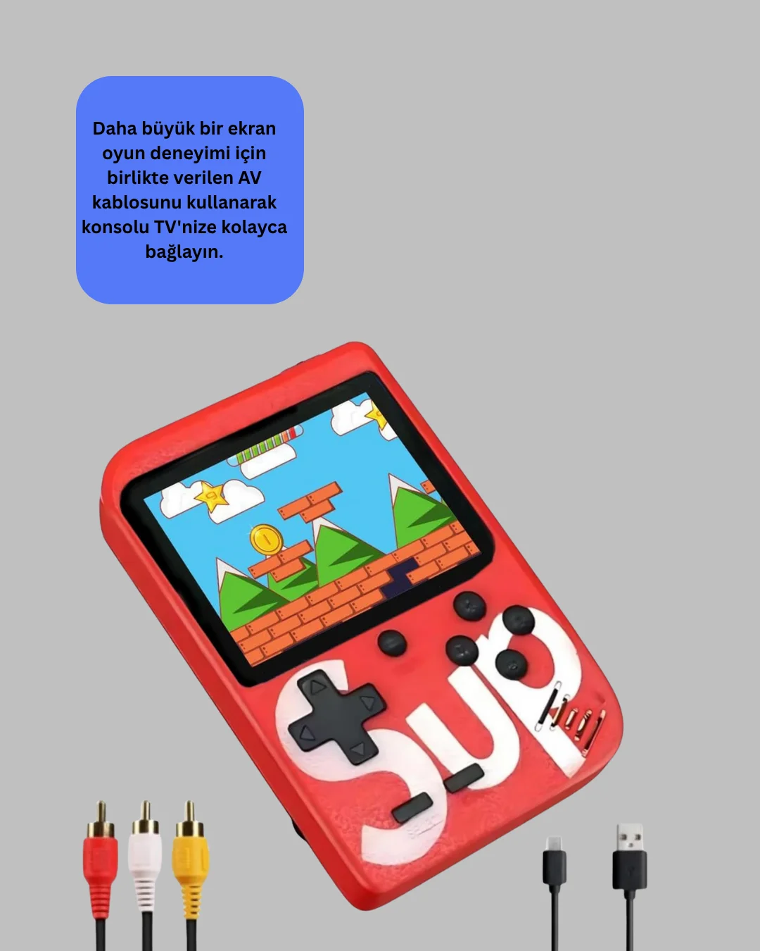 TV Bağlantılı Şarjlı Retro Oyun Konsolu