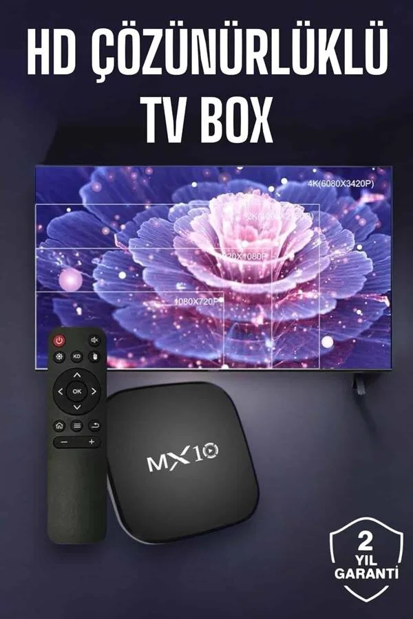TV Box Android Uyumlu 4 Çekirdekli Wi-Fi Bağlantılı 4K - 4K UHD Akıllı TV Çözümü