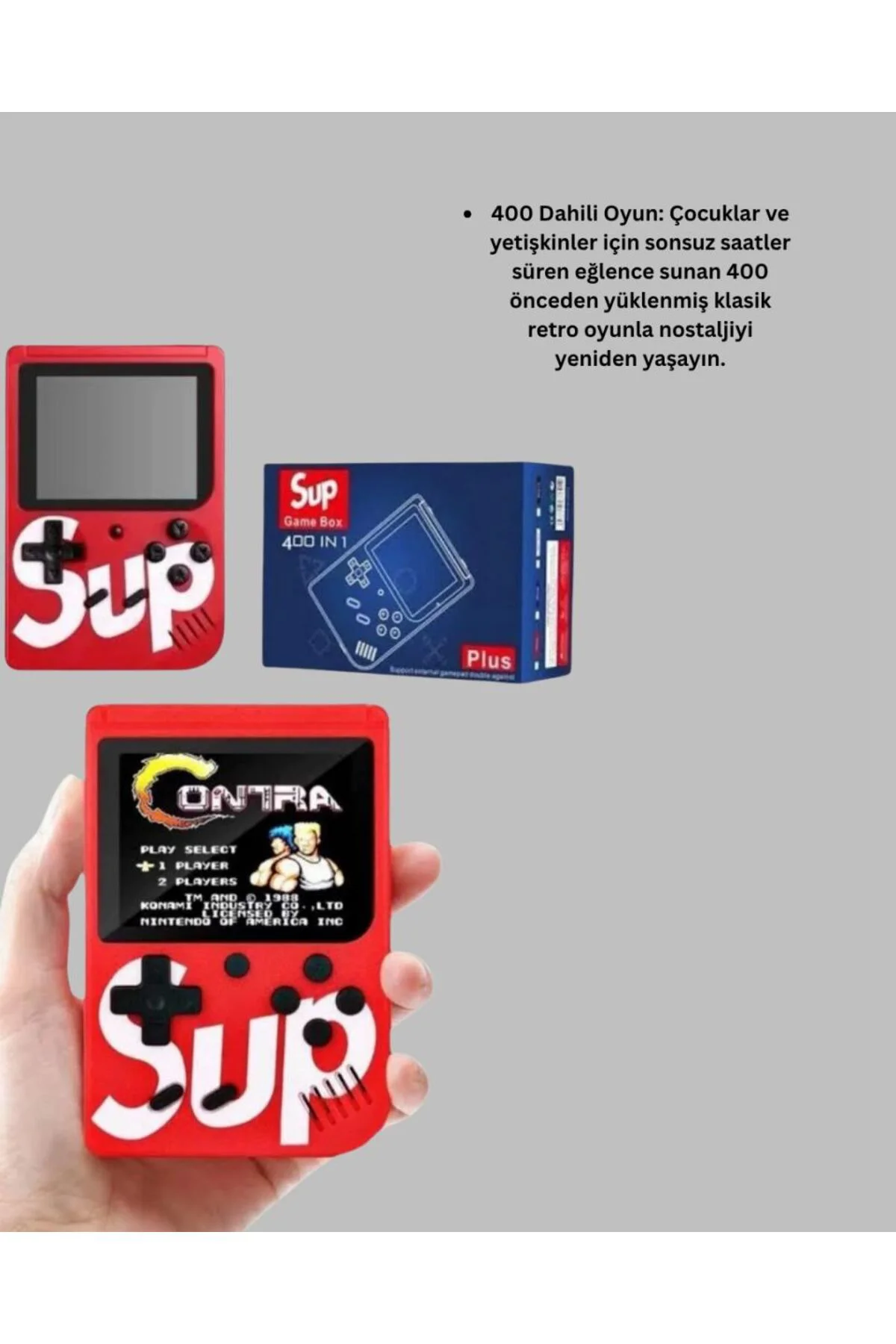 Tv Çıkışlı Mini Retro El Konsolu 400 Oyunlu