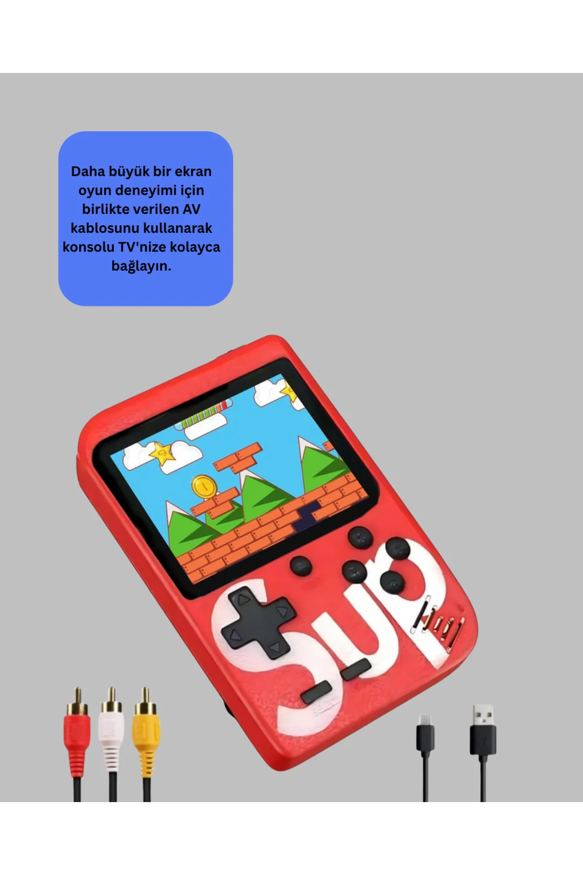 TV Çıkışlı Mini Retro El Konsolu 400 Oyunlu