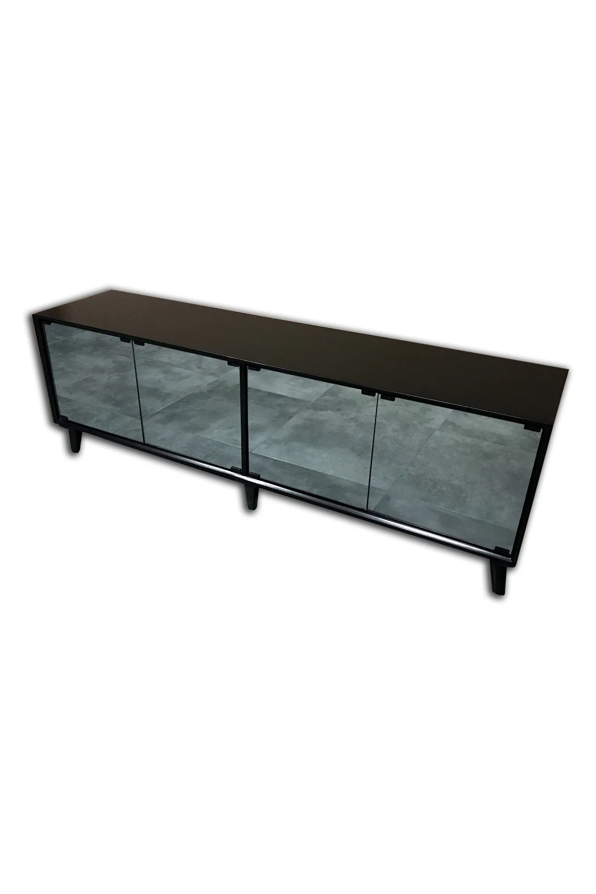 TV Sehpa 13722 ST Modern Konik Ayna Parlak Gri modern Kayın etro ayak 160 Elyapı - Görsel 2
