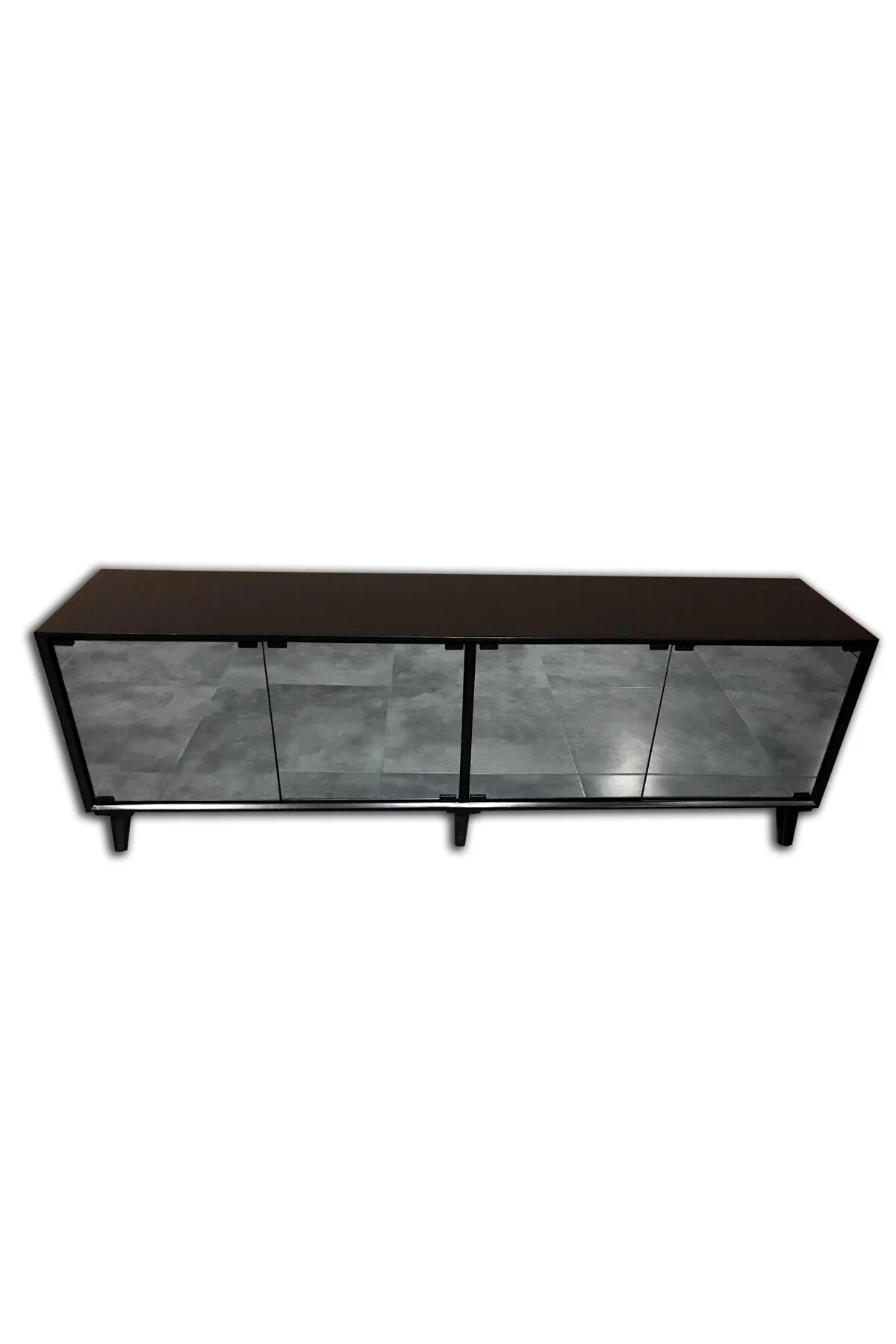 TV Sehpa 13722 ST Modern Konik Ayna Parlak Gri modern Kayın etro ayak 160 Elyapı - Görsel 5