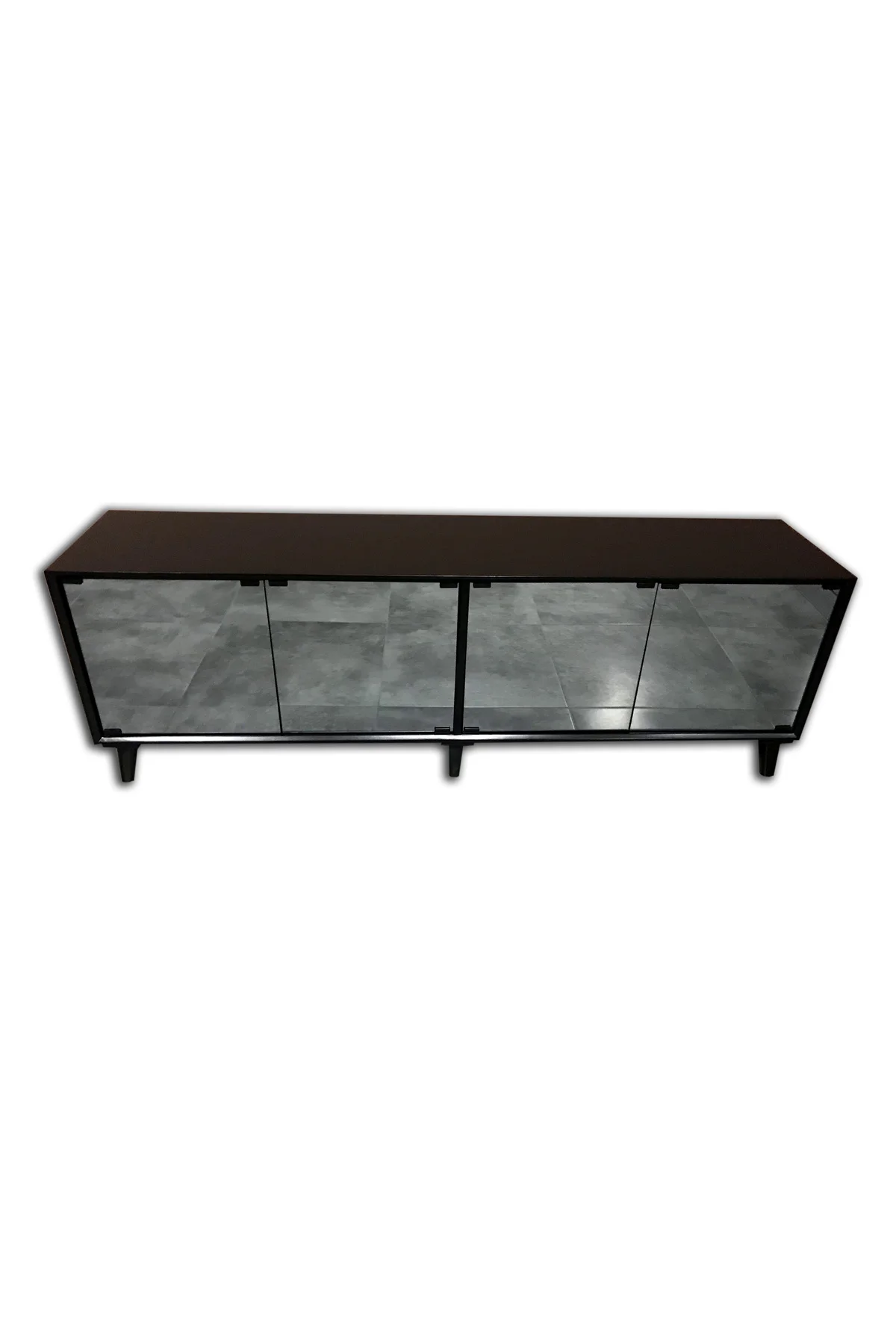 TV Sehpa 13722 ST Modern Konik Ayna Parlak Gri modern Kayın etro ayak 160 Elyapı - Görsel 3