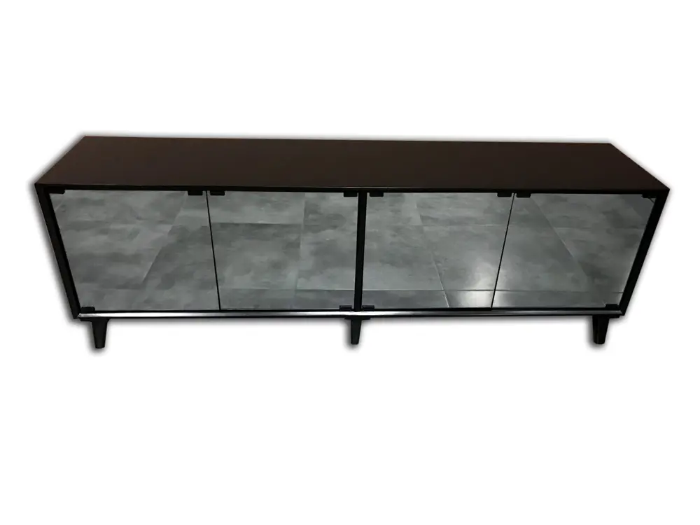 TV Sehpa 13722 ST Modern Konik Ayna Parlak Gri modern Kayın etro 