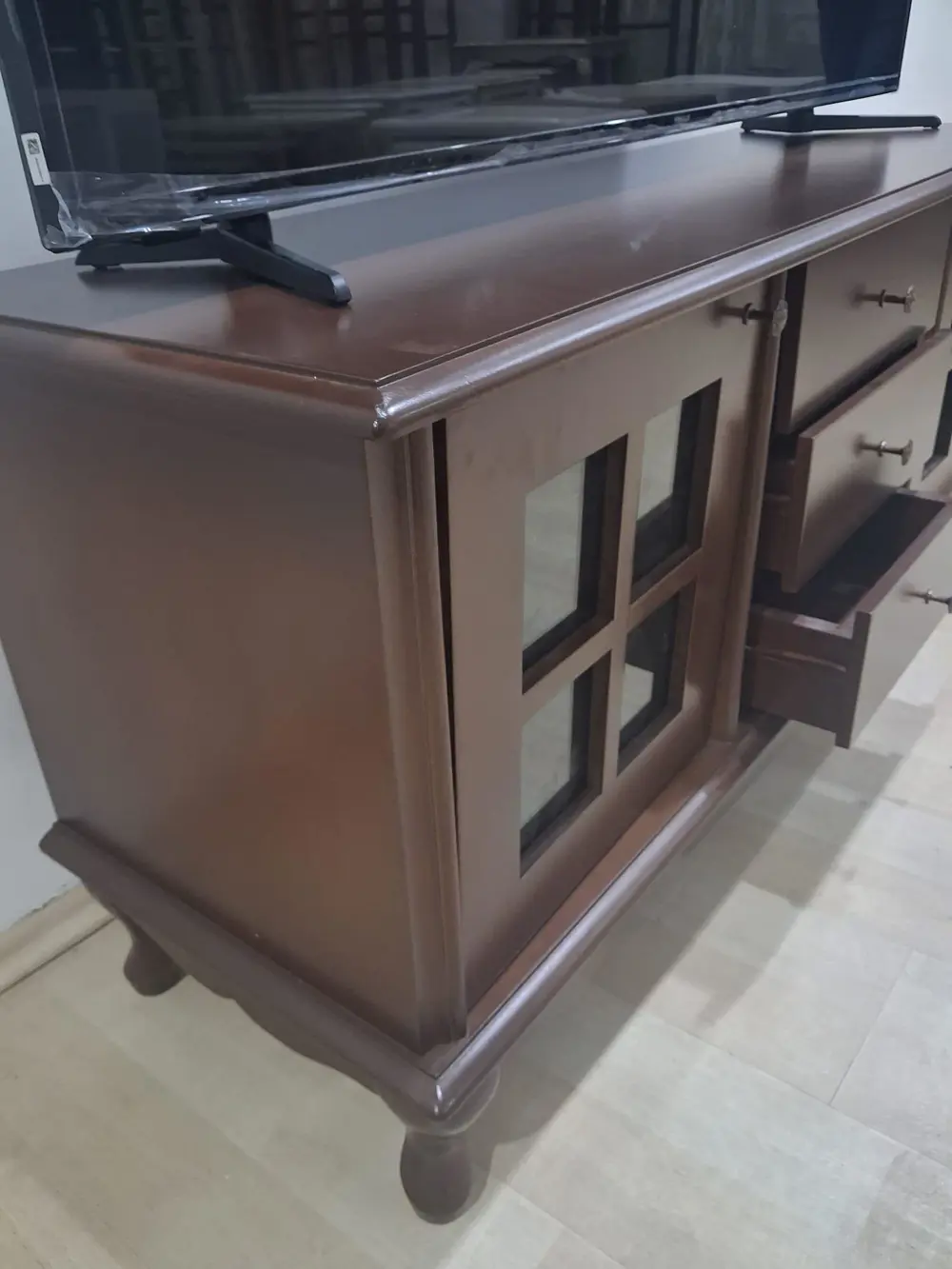 Tv Sehpa Klasik Pencere ST 90567 Model Ahşap Kayın Aslan Ayak Cev Tv Sehpa Klasik Pencere ST 90567 Model Ahşap Kayın Aslan Ayak Cev