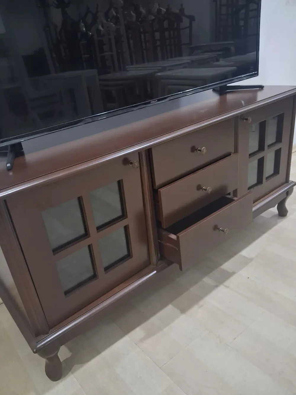 Tv Sehpa Klasik Pencere ST 90567 Model Ahşap Kayın Aslan Ayak Cev Tv Sehpa Klasik Pencere ST 90567 Model Ahşap Kayın Aslan Ayak Cev