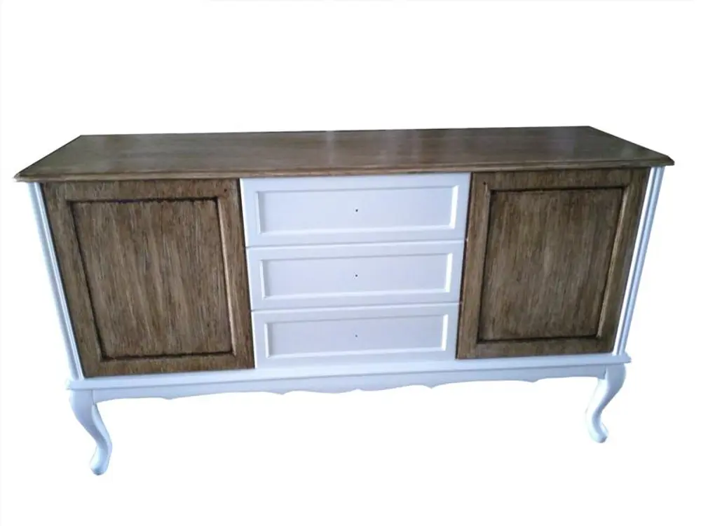 Tv Sehpa-Konsol 12527 ST Model MDF Üzeri Ceviz Kaplama Beyaz cevi