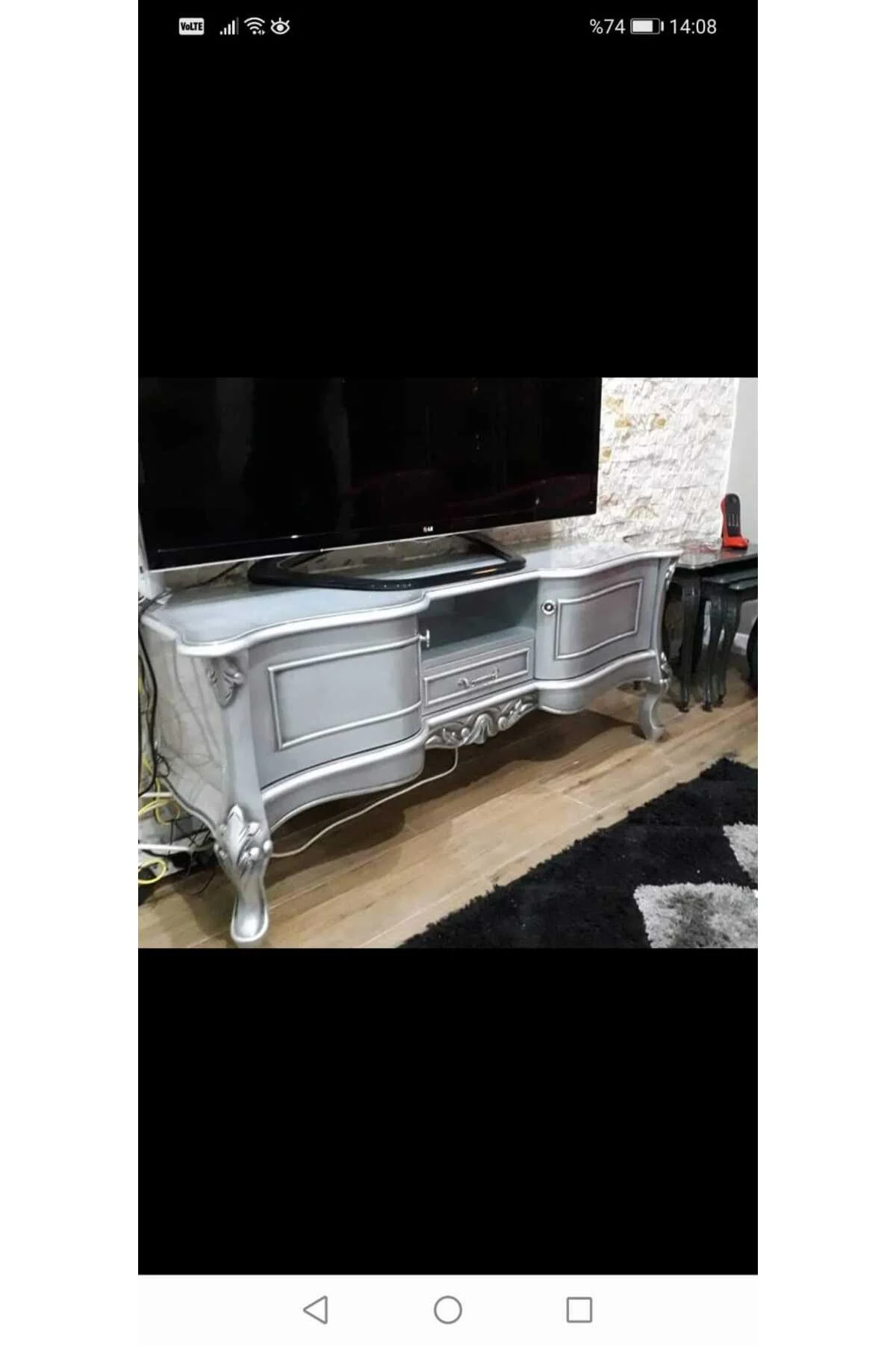 Tv Sehpa ST 17394 Veli Klasik Model Bombe Kayın Aslan Ayak Oyma Nakış Gölge Beyaz Tv Sehpa ST 17394 Veli Klasik Model Bombe Kayın Aslan Ayak Oyma Nakış Gölge Beyaz