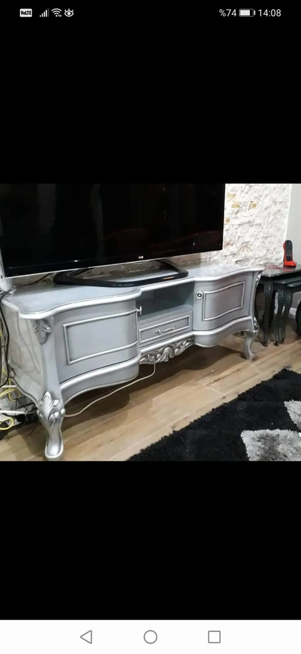 Tv Sehpa ST 17394 Veli Klasik Model Bombe Kayın Aslan Ayak Oyma N