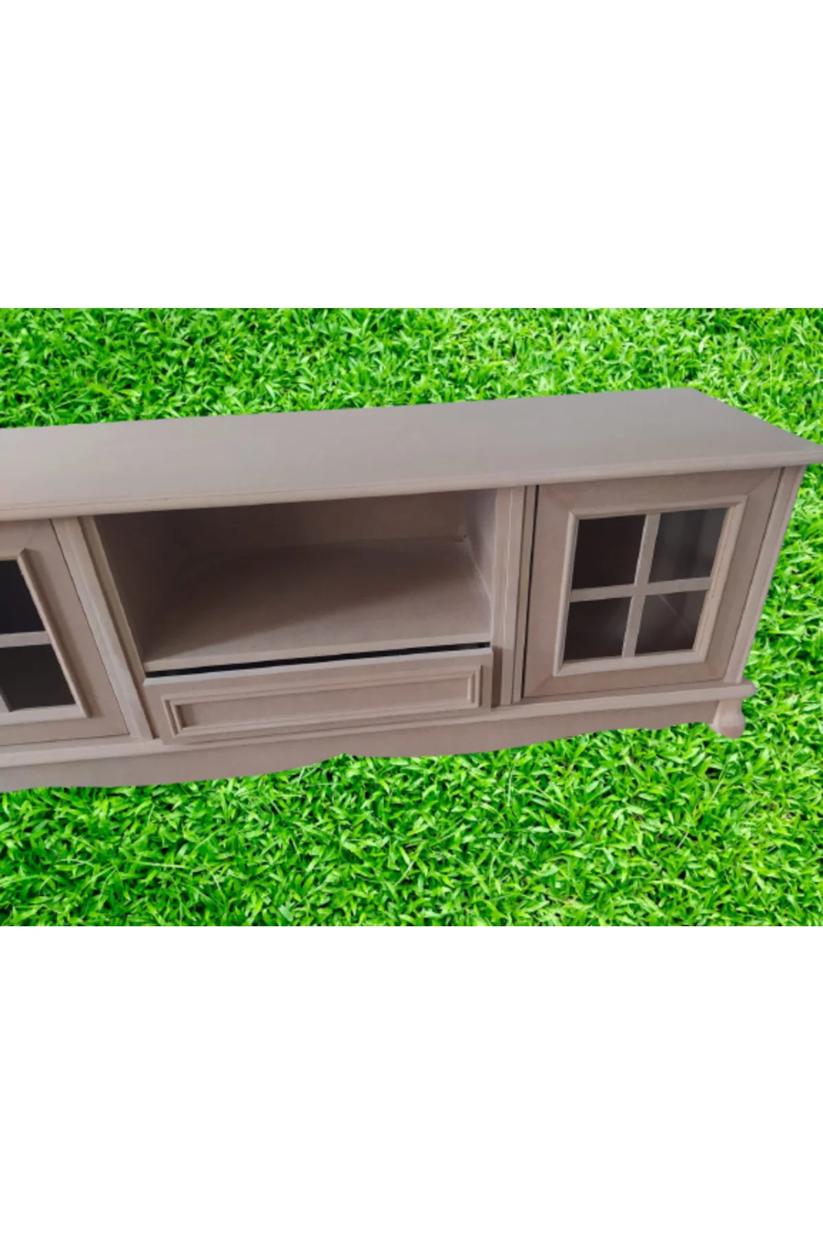 Tv Sehpa ST 17419 Windovs Nakış Klasik Model Kayın ASLAN Ayak HAM Renk El Yapım - Görsel 6