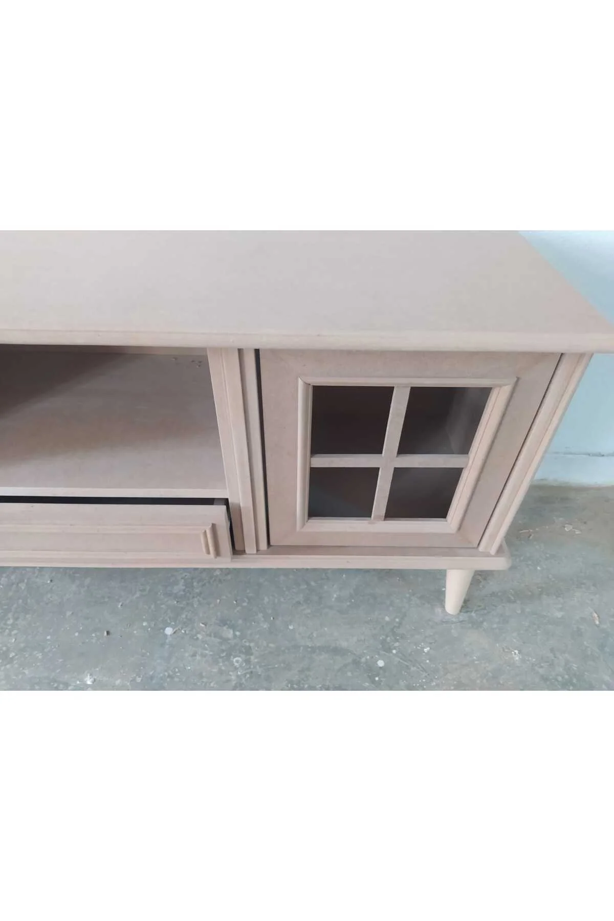 Tv Sehpa ST 17422 Windovs Nakış Klasik Model Kayın Torna RETRO Ayak HAM El Yapım - Görsel 4