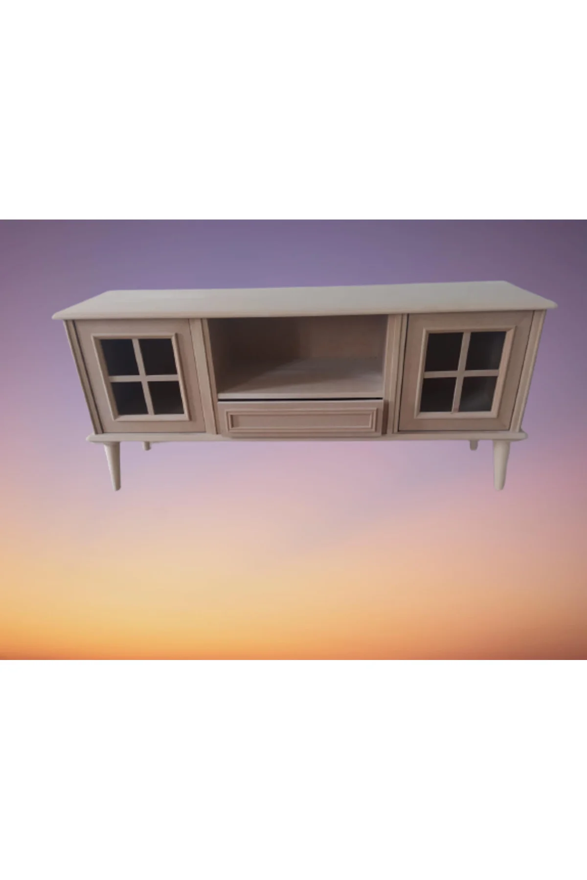 Tv Sehpa ST 17422 Windovs Nakış Klasik Model Kayın Torna RETRO Ayak HAM El Yapım - Görsel 8