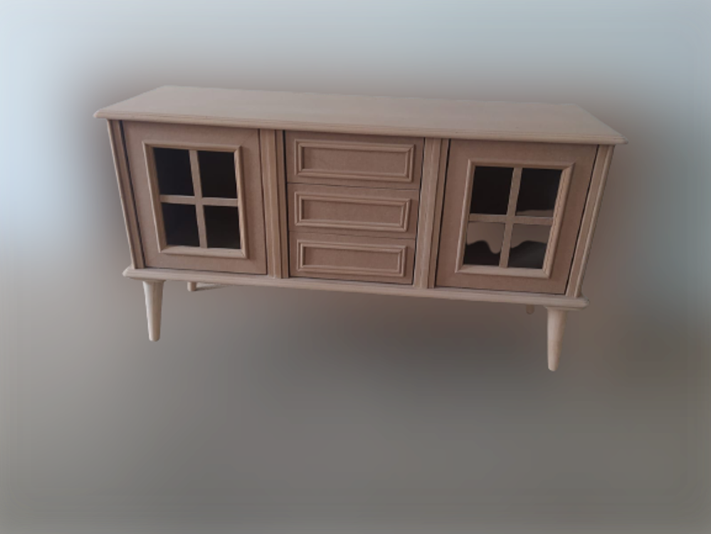 Tv Sehpa ST 17423 Windovs Nakış Klasik Model Kayın RETRO Ayak HAM