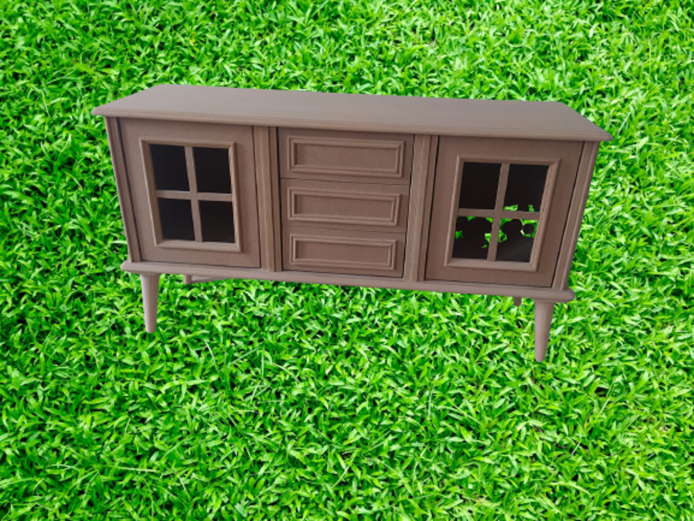 Tv Sehpa ST 17423 Windovs Nakış Klasik Model Kayın RETRO Ayak HAM