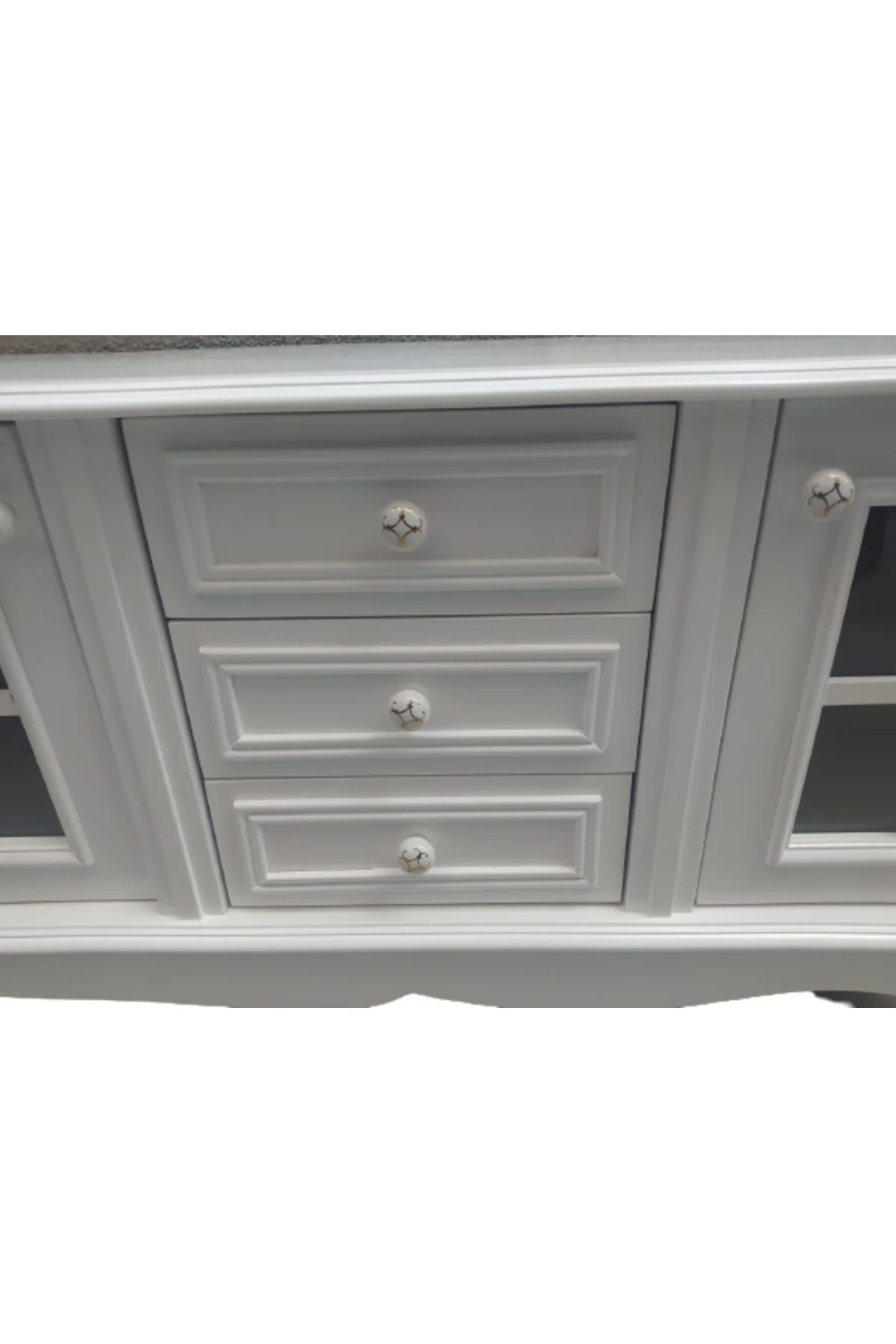 Tv Sehpa ST 17449 Pencere Model Ahşap Kayın Aslan Ayak Beyaz Renk125cm El yapım Tv Sehpa ST 17449 Pencere Model Ahşap Kayın Aslan Ayak Beyaz Renk125cm El yapım - Görsel 4