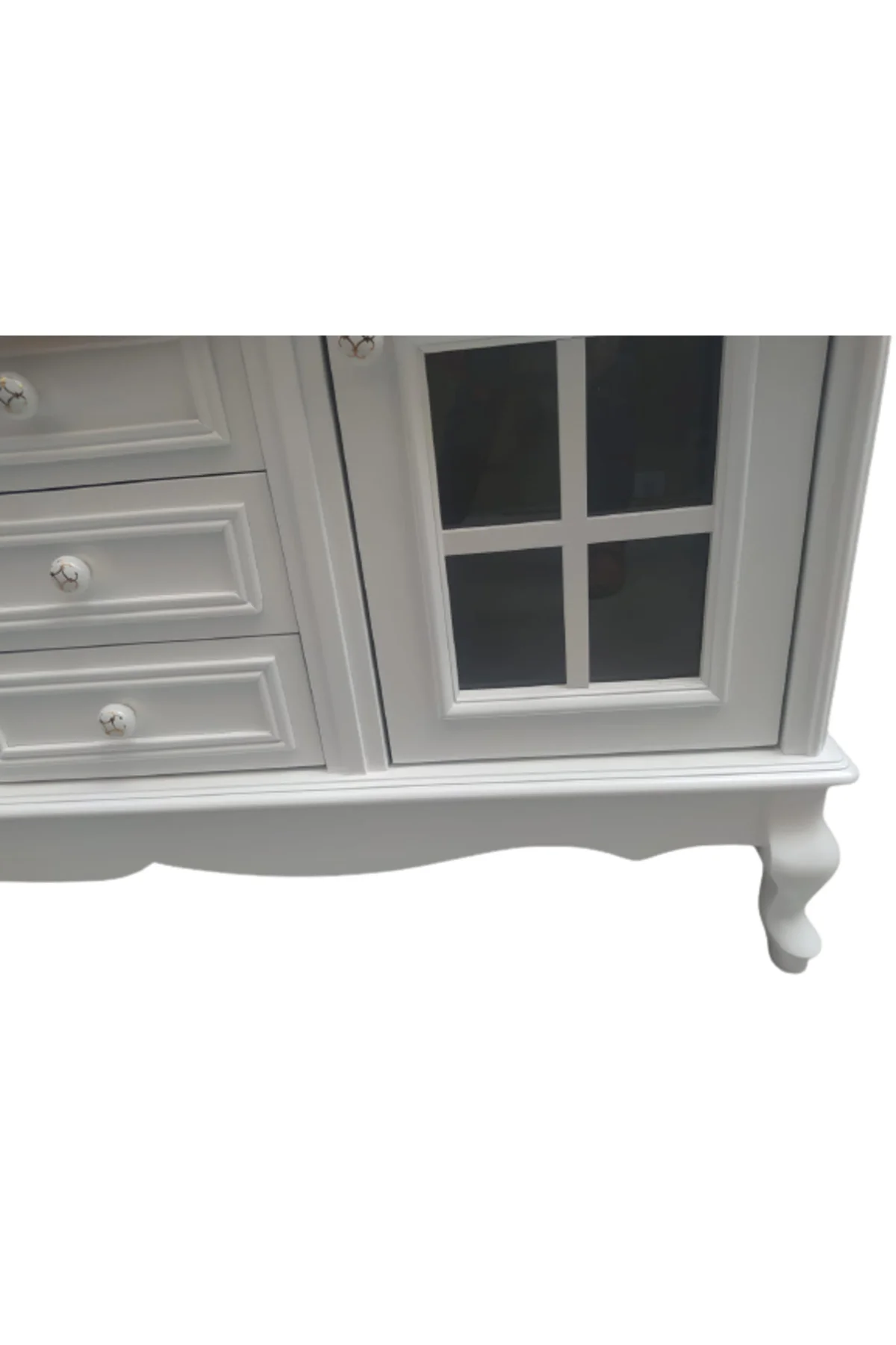 Tv Sehpa ST 17449 Pencere Model Ahşap Kayın Aslan Ayak Beyaz Renk125cm El yapım Tv Sehpa ST 17449 Pencere Model Ahşap Kayın Aslan Ayak Beyaz Renk125cm El yapım - Görsel 6