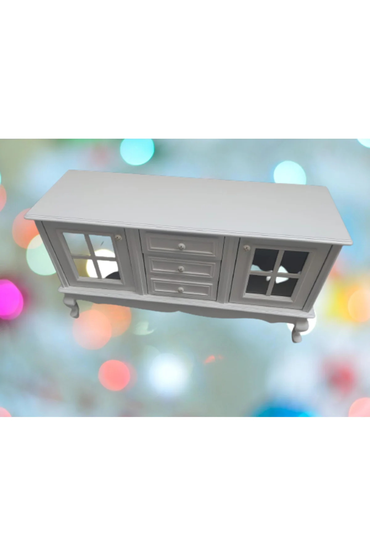 Tv Sehpa ST 17449 Pencere Model Ahşap Kayın Aslan Ayak Beyaz Renk125cm El yapım Tv Sehpa ST 17449 Pencere Model Ahşap Kayın Aslan Ayak Beyaz Renk125cm El yapım - Görsel 3
