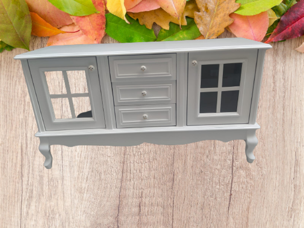 Tv Sehpa ST 17449 Pencere Model Ahşap Kayın Aslan Ayak Beyaz Renk